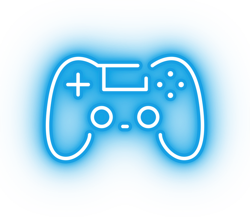 Neon blue controller icon